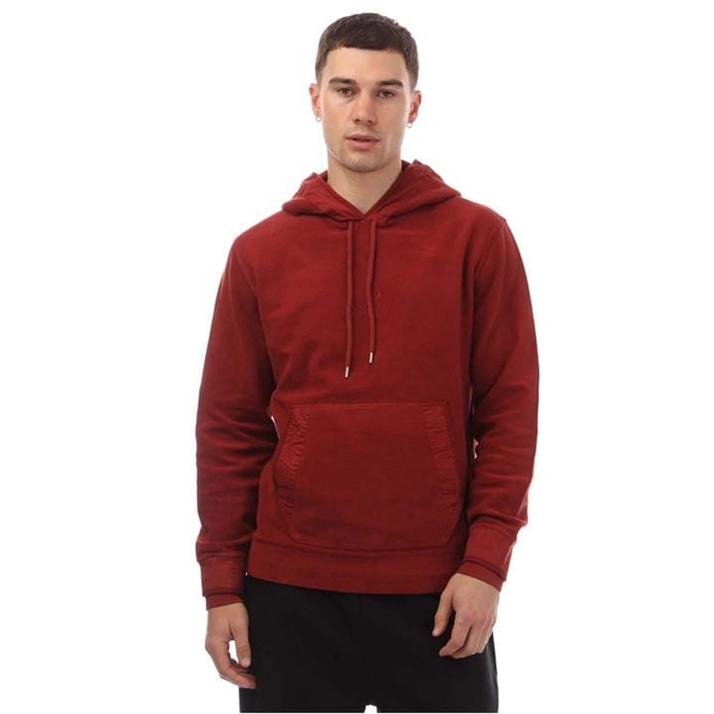 CP Company Diagonal Fleece Emerized Hoodie - Red